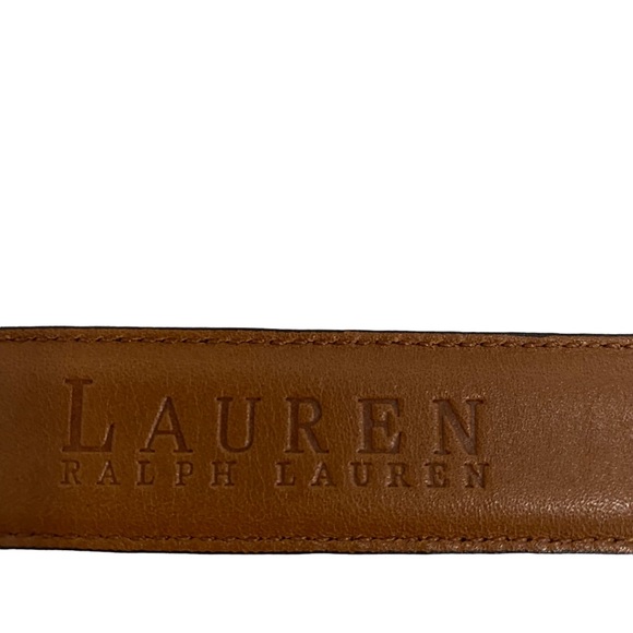 Lauren Ralph Lauren Brown Crocodile Embossed Leather Belt, Size Large - Picture 11 of 11